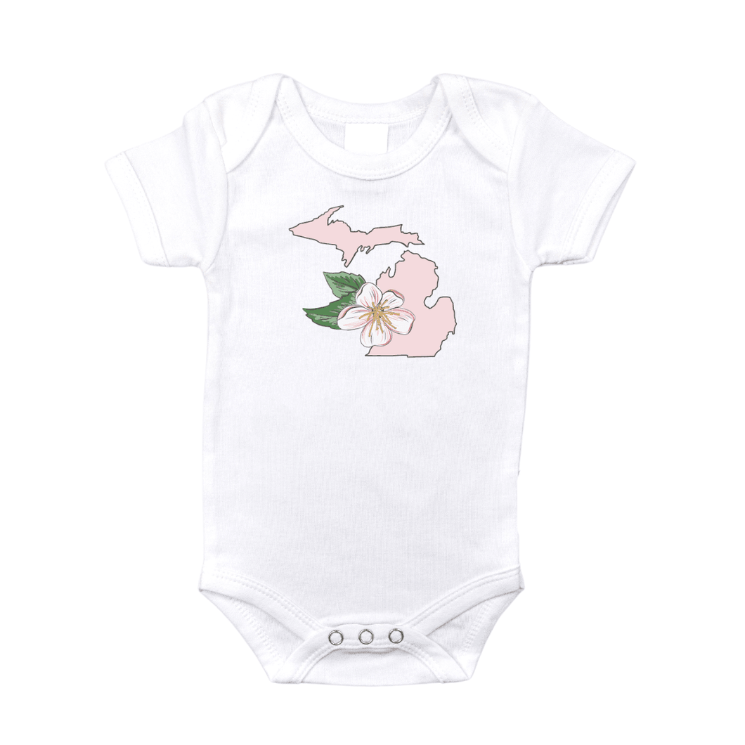 Michigan Apple Blossom Baby Onesie - Little Hometown