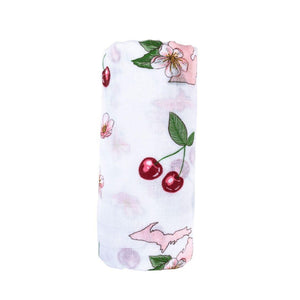 Michigan Baby Muslin Swaddle Receiving Blanket (Floral) - Little Hometown