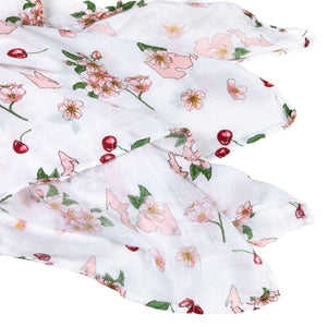 Michigan Baby Muslin Swaddle Receiving Blanket (Floral) - Little Hometown