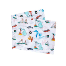 Load image into Gallery viewer, Michigan Baby Muslin Swaddle Receiving Blanket - Little Hometown
