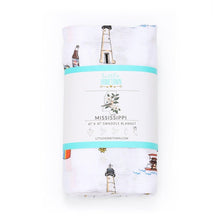 Load image into Gallery viewer, Mississippi Baby Muslin Swaddle Receiving Blanket - Little Hometown
