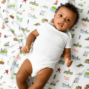 Muslin Swaddle Baby Blanket: Austin - Little Hometown