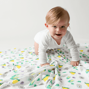 Muslin Swaddle Baby Blanket: Illinois Baby - Little Hometown