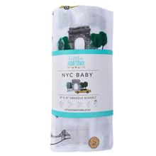 Load image into Gallery viewer, New York City Baby Muslin Swaddle Receiving Blanket - Little Hometown
