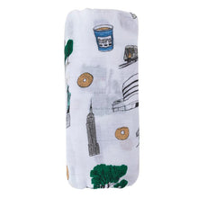 Load image into Gallery viewer, New York City Baby Muslin Swaddle Receiving Blanket - Little Hometown
