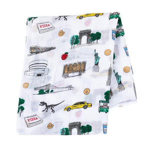 New York City Baby Muslin Swaddle Receiving Blanket - Little Hometown