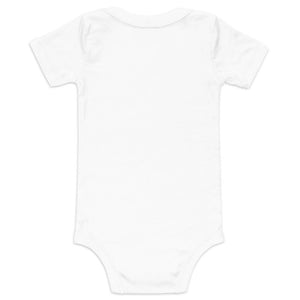 a Little Hometown onesies in white showing only the back with no design, it shows the high quality fabric and full coverage of the item