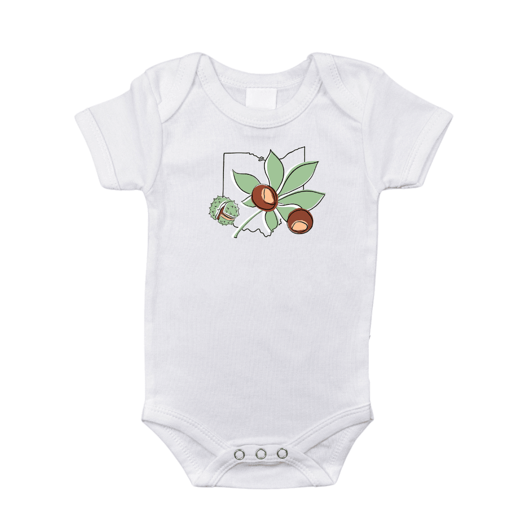 Red baby onesie with 