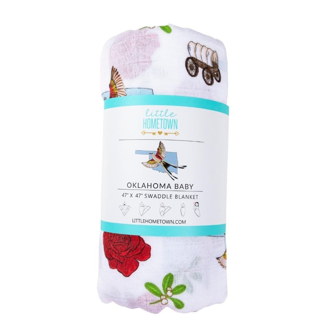 Oklahoma Baby Swaddle Blanket Little Hometown