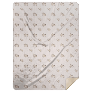 Soft oyster-themed plush throw blanket, 60x80 inches, featuring a playful oyster pattern on a light background.