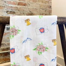 Load image into Gallery viewer, Pennsylvania Baby Muslin Swaddle Receiving Blanket - Little Hometown
