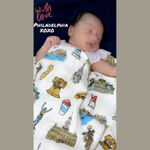 Load image into Gallery viewer, Philadelphia Baby Muslin Swaddle Receiving Blanket - Little Hometown
