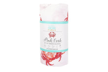 Load image into Gallery viewer, Pink Crab Baby Muslin Swaddle Receiving Blanket - Little Hometown
