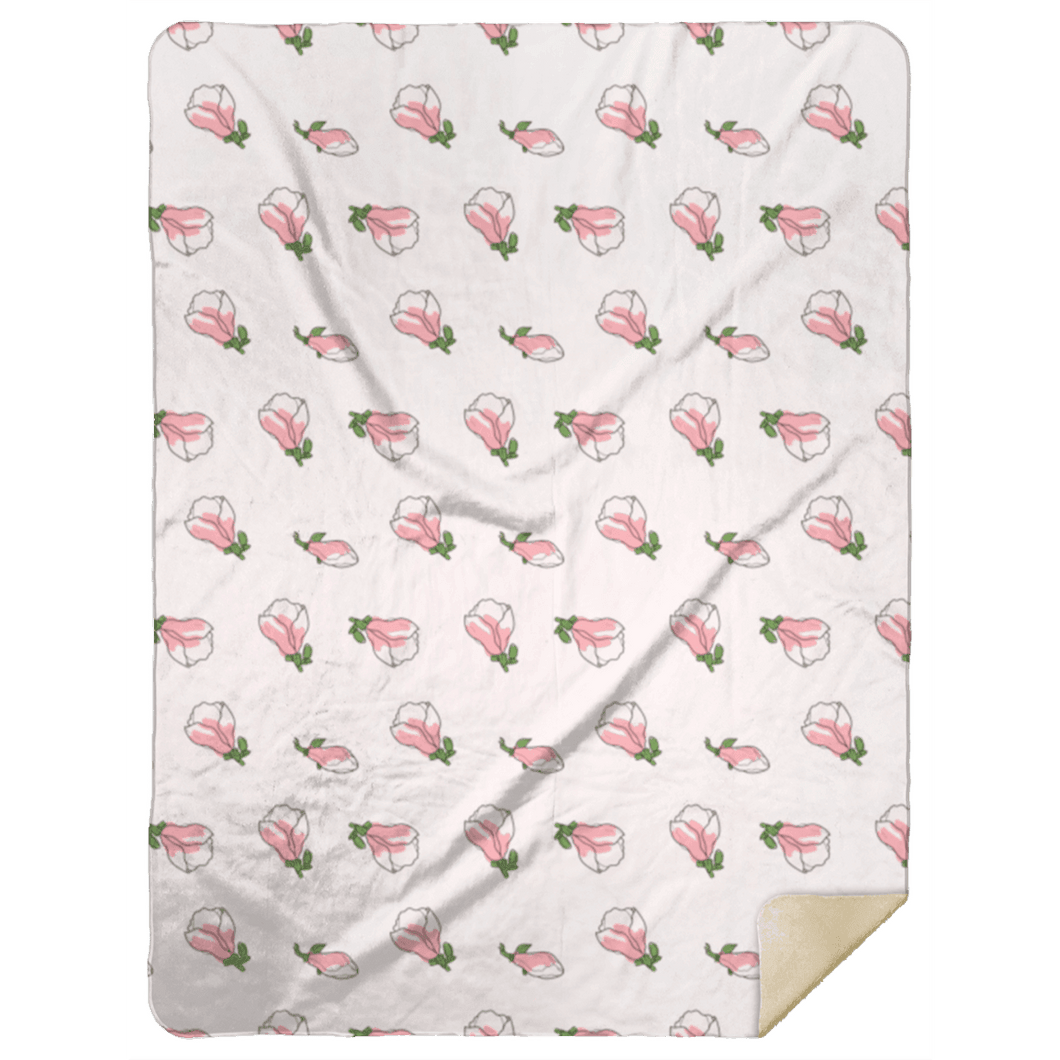 Pink Magnolia Plush Throw Blanket 60x80 - Little Hometown