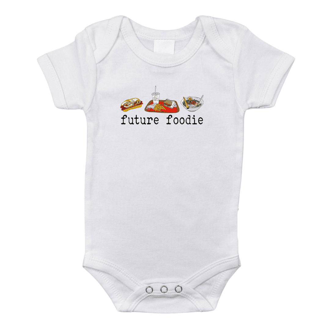 White onesie with 