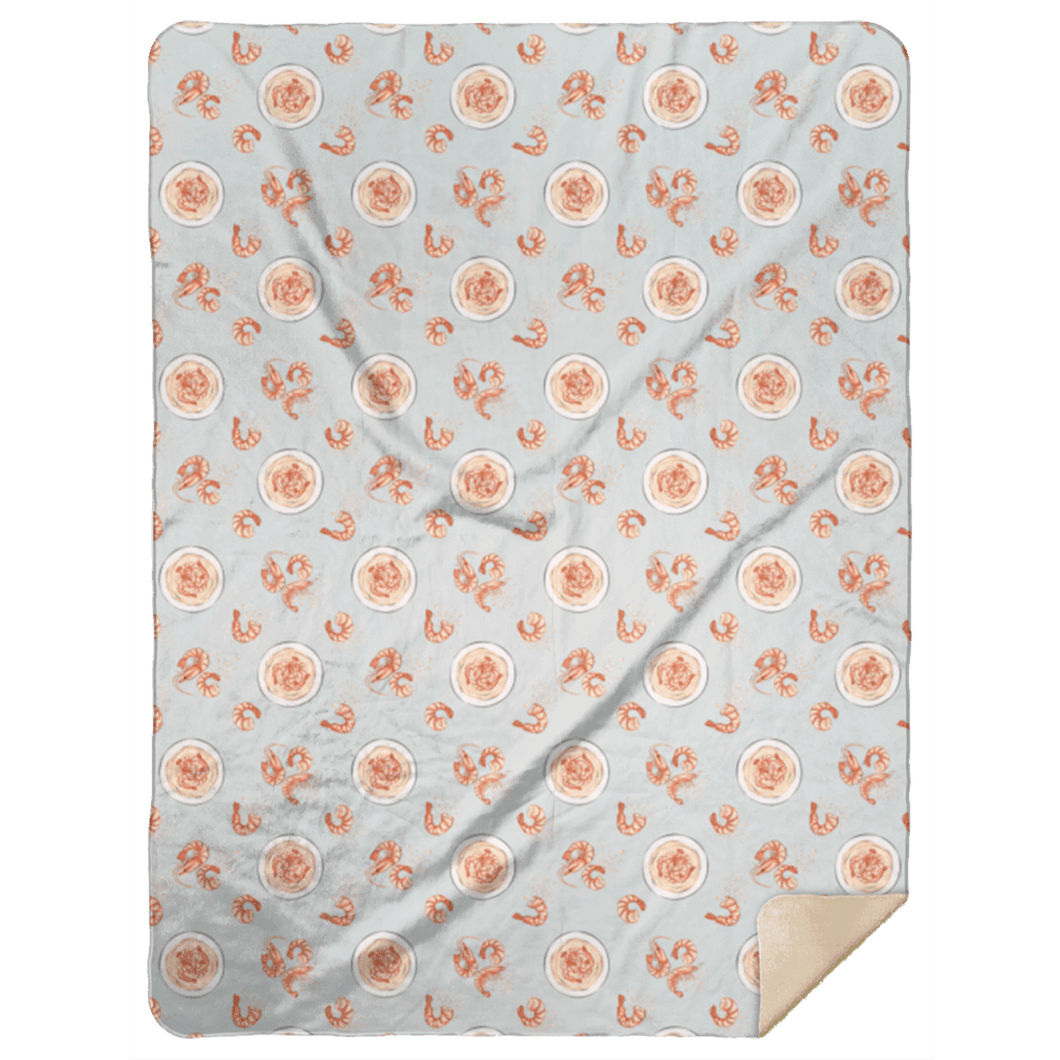 Shrimp & Grits Plush Throw Blanket 60x80 - Little Hometown