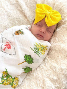 South Carolina Baby Girl Muslin Swaddle Receiving Blanket - Little Hometown