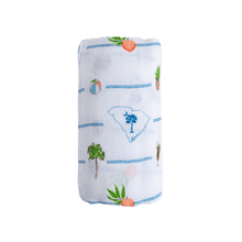 Load image into Gallery viewer, South Carolina Baby Muslin Swaddle Receiving Blanket - Little Hometown
