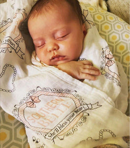 Southern Belle Baby Muslin Swaddle Receiving Blanket - Little Hometown