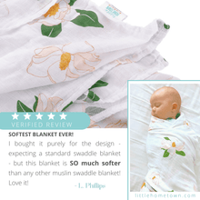 Load image into Gallery viewer, Southern Magnolia Baby Muslin Swaddle Receiving Blanket - Little Hometown
