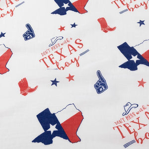 Texas Baby Boy Muslin Swaddle Receiving Blanket - Little Hometown