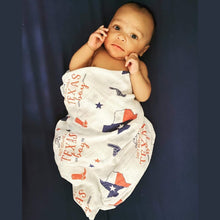 Load image into Gallery viewer, Texas Baby Boy Muslin Swaddle Receiving Blanket - Little Hometown
