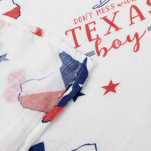 Load image into Gallery viewer, Texas Baby Boy Muslin Swaddle Receiving Blanket - Little Hometown
