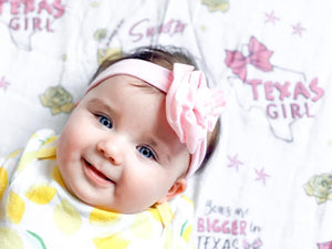 Texas Baby Girl Muslin Swaddle Receiving Blanket - Little Hometown