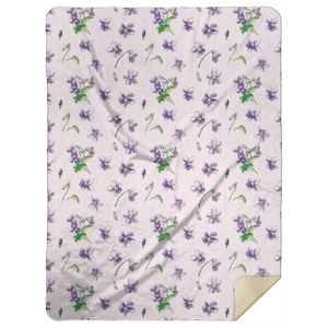 Violets Plush Throw Blanket 60x80 - Little Hometown