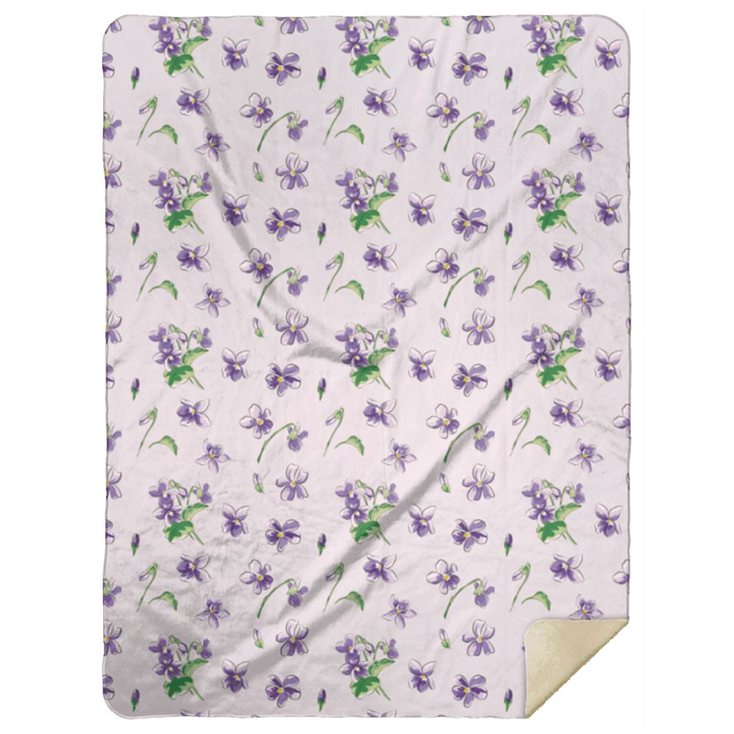 Violets Plush Throw Blanket 60x80 - Little Hometown