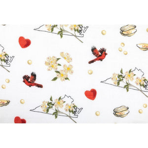 Virginia Baby Muslin Swaddle Receiving Blanket (Floral) - Little Hometown